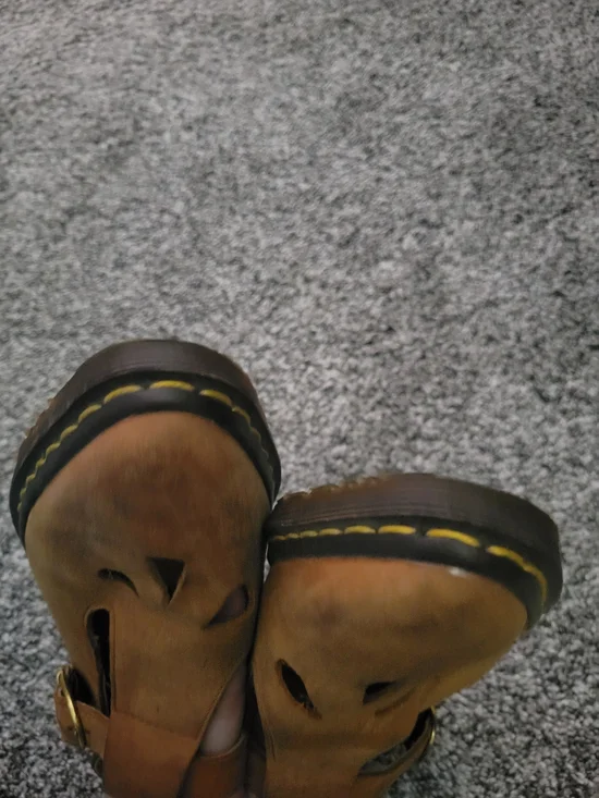 Brown Leather Mary Jane Cutout Shoes - Picture 6 of 16